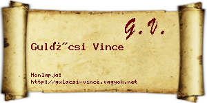 Gulácsi Vince névjegykártya