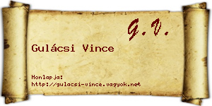 Gulácsi Vince névjegykártya